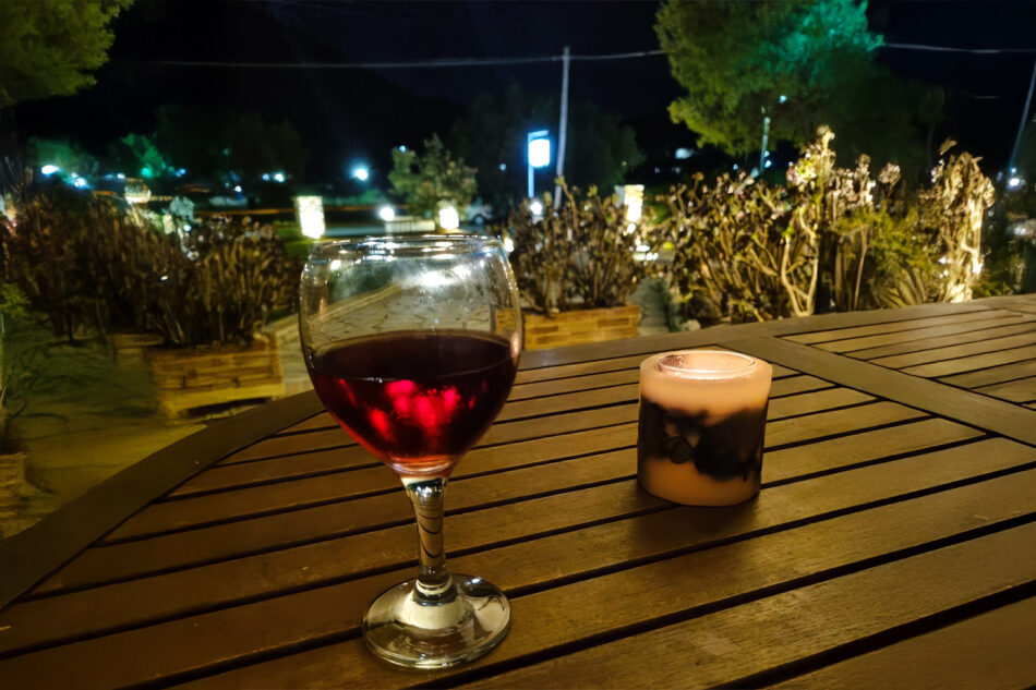 Relaxing wine at the balcony